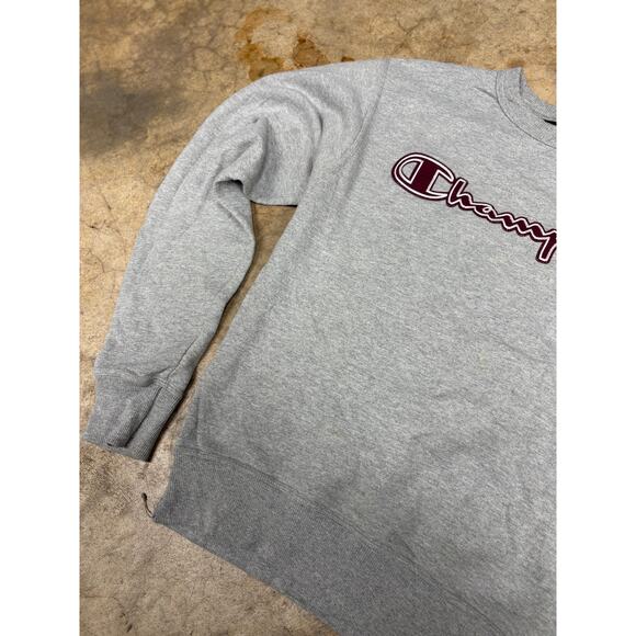 Champion Grey Embroidered Crewneck (Modern Classic) Pullover Sweater Gray S - Picture 4 of 11